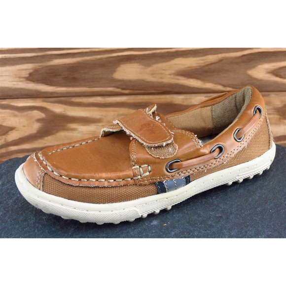 Cole‎ Haan Toddler Boys 11 Medium Brown Boat Shoe Leather - Picture 1 of 6